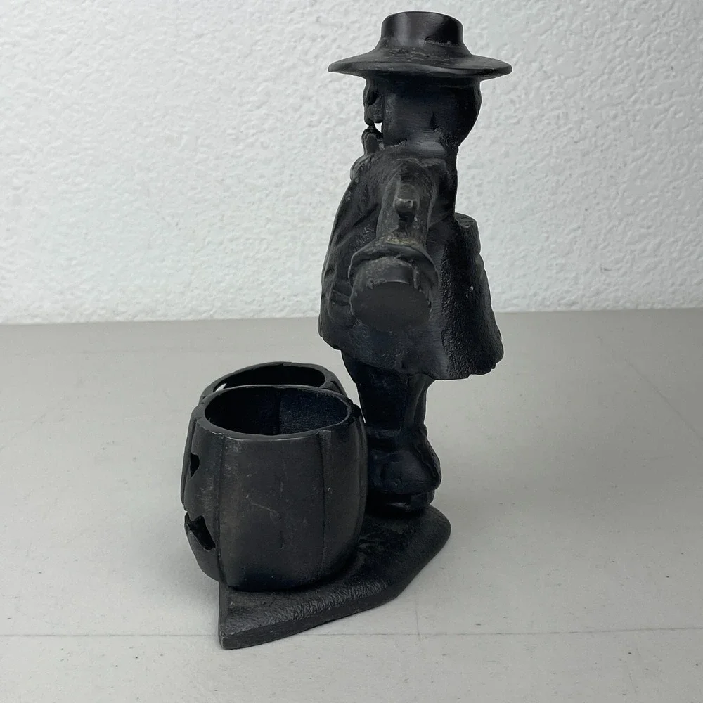 Vintage Halloween Tea Light Holder Yankee Candle Illuminations Scarecrow Pumpkin